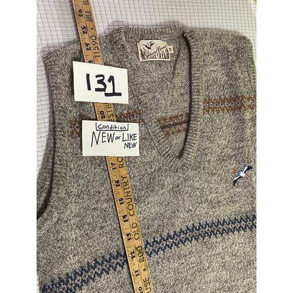 Outward Bound Brown Wool Blend Vest Men's Medium Fishing USA Made Bird emblem - Picture 3 of 11